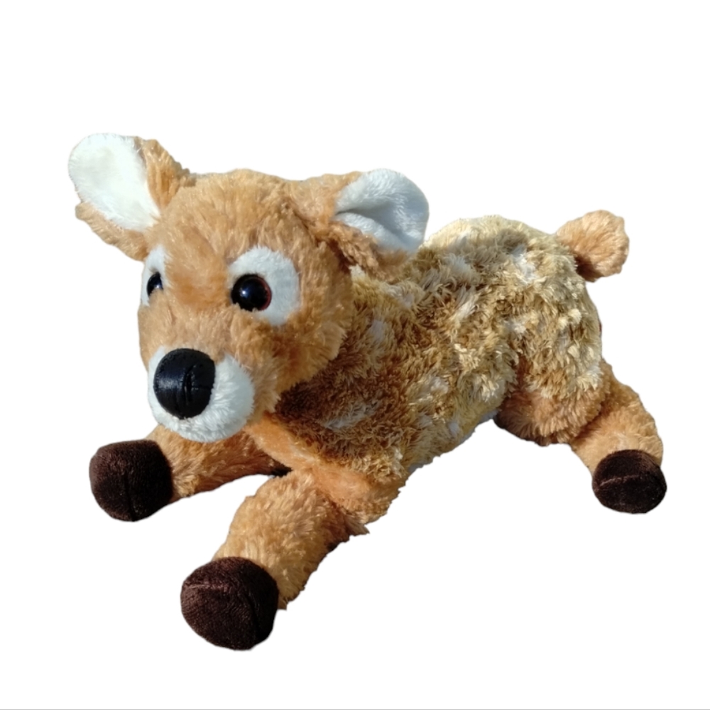 Aurora Farrah Brown Spotted Flopsie Deer Fawn Laying Down Plush 10in